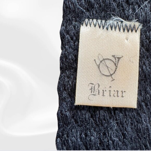 Vintage Briar Knit Tie • Made in England • Black Textured Slim Square-End - Picture 3 of 5